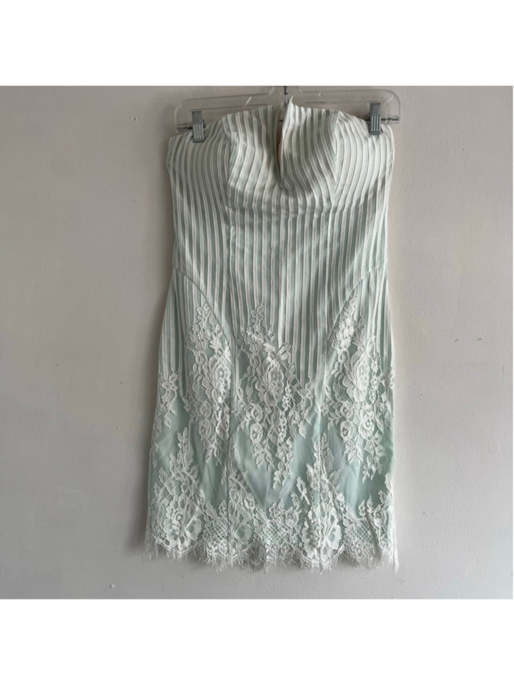 GUESS Mint Green & White Strapless Dress Size 6